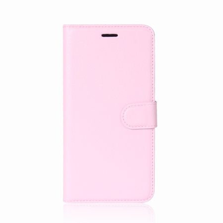 Motorola Moto X4 Handyhülle - Cover aus Leder - mit Litchitextur und Standfunktion - pink