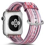 Apple Watch (49/45/44/42mm) Echtleder Armband - mit farbigen Streifen - Style E