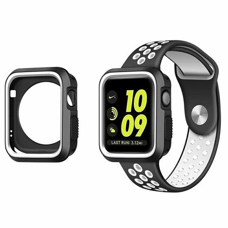 Apple Watch (42mm) Silikon Hülle - zweifarbig - schwarz/weiss