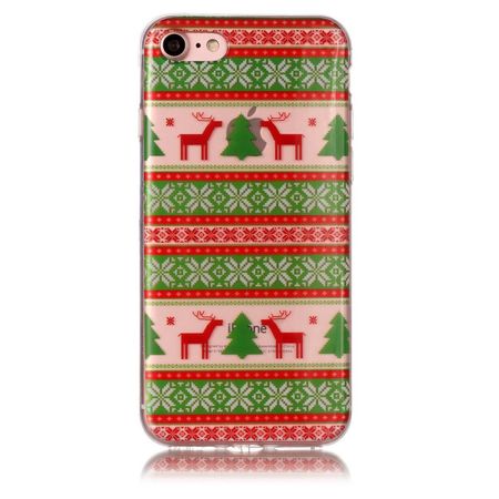 iPhone SE / 8 / 7 Handy Hülle - Case aus Plastik - Rentiere und Weihnachtsmuster