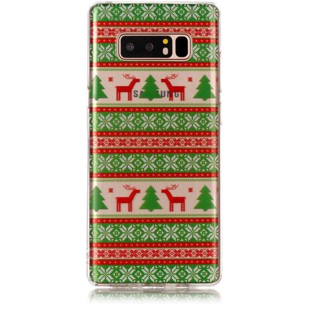 Samsung Galaxy Note 8 Handy Hülle - Case aus Plastik - Rentiere und Weihnachtsmuster