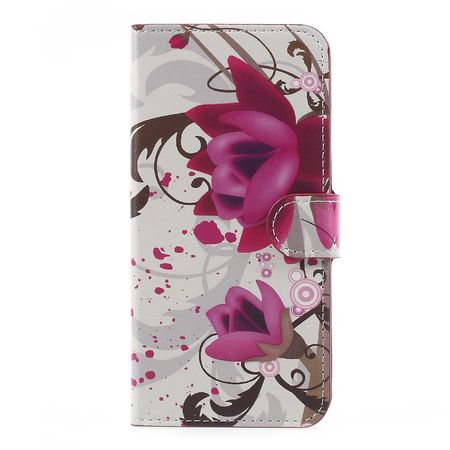 OnePlus 5 Handyhülle - Cover aus Leder - mit Standfunktion - rosa Blumen