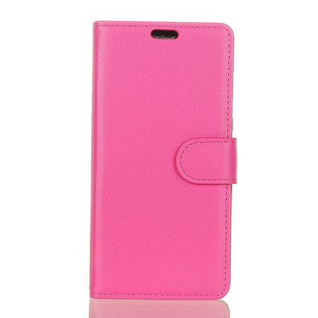 Huawei Y6 (2017)/Y5 (2017) Handyhülle - Case aus Leder - mit Litchitextur - rosa