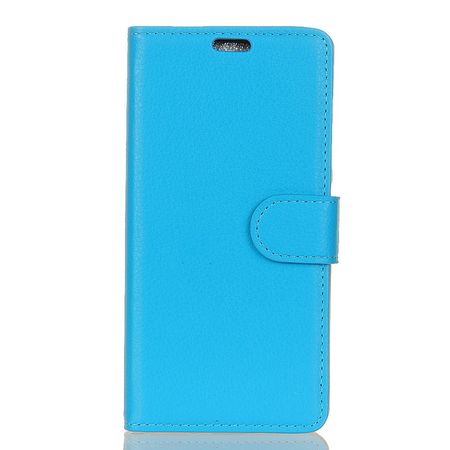 Huawei Y6 (2017)/Y5 (2017) Handyhülle - Case aus Leder - mit Litchitextur - blau