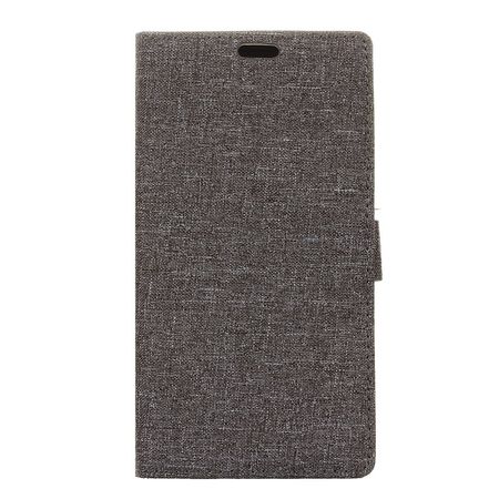 OnePlus 5T Handyhülle - Bookcover - mit Visitenkartenfach - grau