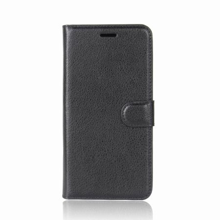 OnePlus 5T Handy Hülle - Cover aus Leder - mit Litchitextur und Standfunktion - schwarz
