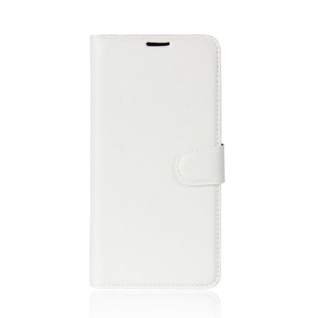 OnePlus 5T Handy Hülle - Cover aus Leder - mit Litchitextur und Standfunktion - weiss