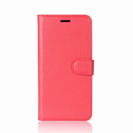 OnePlus 5T Handy Hülle - Cover aus Leder - mit Litchitextur und Standfunktion - rot