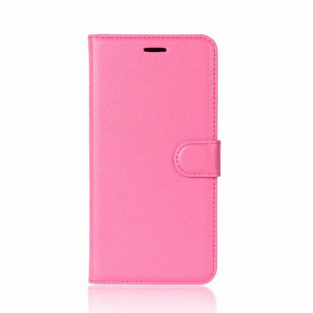 OnePlus 5T Handy Hülle - Cover aus Leder - mit Litchitextur und Standfunktion - rosa