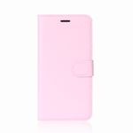 OnePlus 5T Handy Hülle - Cover aus Leder - mit Litchitextur und Standfunktion - pink
