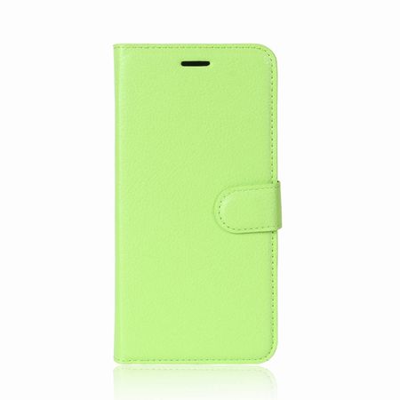 OnePlus 5T Handy Hülle - Cover aus Leder - mit Litchitextur und Standfunktion - grün