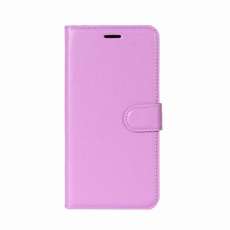 OnePlus 5T Handy Hülle - Cover aus Leder - mit Litchitextur und Standfunktion - purpur