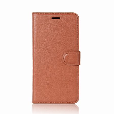 OnePlus 5T Handy Hülle - Cover aus Leder - mit Litchitextur und Standfunktion - braun