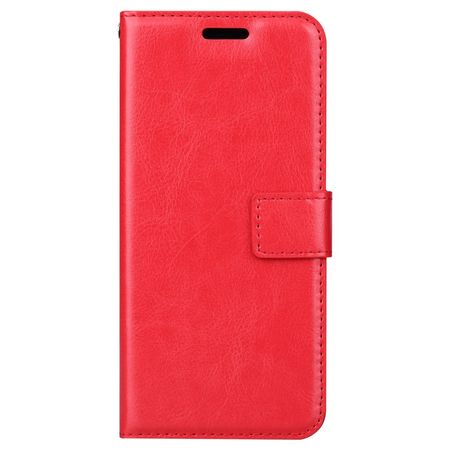 Btrcase - Samsung Galaxy A8+ (2018) Handy Hülle - Crazy Horse Leder Bookcover - mit Standfunktion - rot