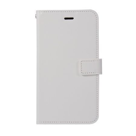 Samsung Galaxy A8+ (2018) Handy Case - Crazy Horse Leder Hülle - mit Standfunktion - weiss