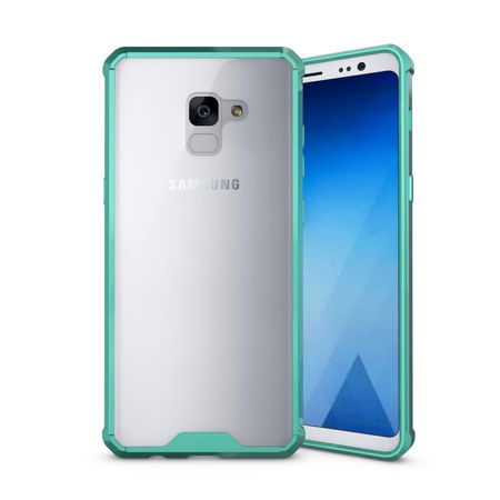 Samsung Galaxy A8+ (2018) Handy Case - Hülle aus Hart und Soft Plastik - robust - cyan