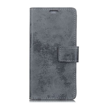 OnePlus 5T Handy Case - Hülle aus Leder - Vintage Style - grau
