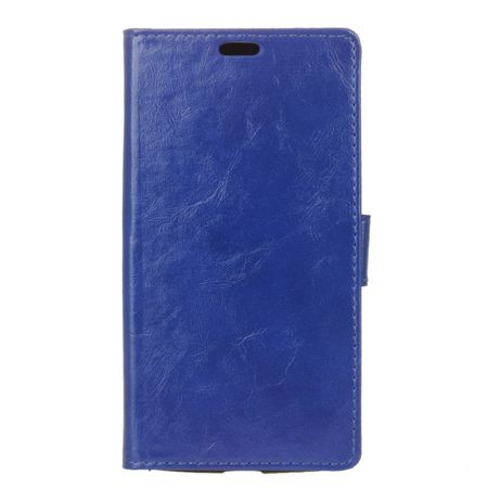 OnePlus 5T Handy Hülle - Crazy Horse Leder Bookcover - blau