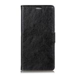 Sony Xperia L2 Handy Hülle - Crazy Horse Leder Case - mit Magnetverschluss und Standfunktion - schwarz