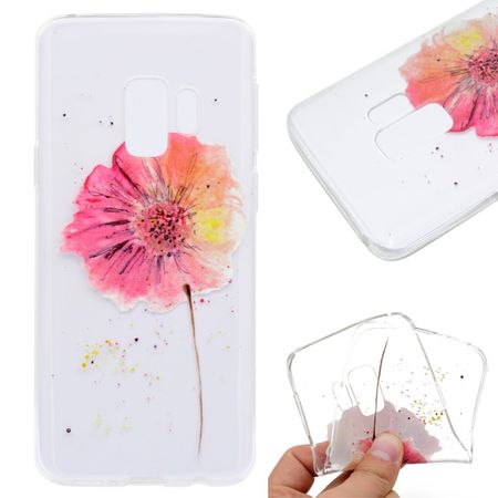 Samsung Galaxy S9 Plus Handy Case - Hülle aus elastischem TPU Plastik - rote Blumen