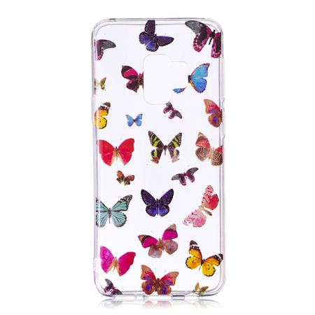 Samsung Galaxy S9 Plus Handy Case - Hülle aus flexiblem TPU Plastik - farbige Schmetterlinge