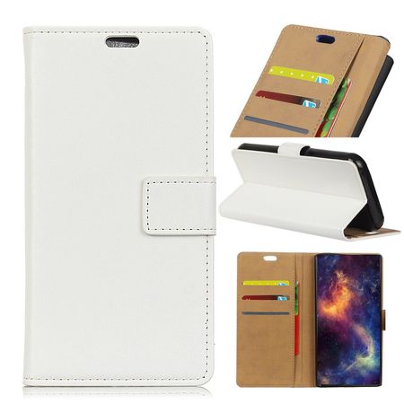Huawei Honor 6C Pro / V9 Play Handy Hülle - Magnetisches Case aus Leder - mit Standfunktion - weiss