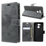 Huawei Honor 6C Pro / V9 Play Handy Case - Hülle aus Leder - im Vintage Look - grau