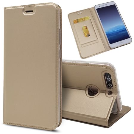 Huawei Honor 8 Pro / V9 Case - Handyhülle aus Leder - mit Magnetverschluss - gold