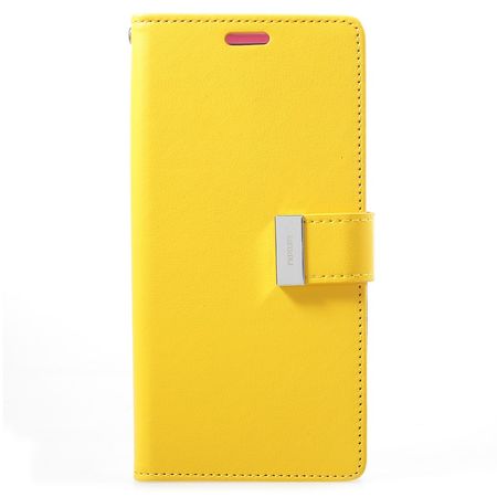 Goospery - Cover für Samsung Galaxy S9 Plus - Handyhülle aus Leder - Rich Diary Series - gelb