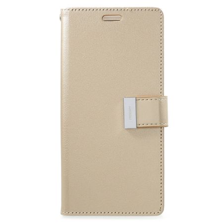 Goospery - Cover für Samsung Galaxy S9 Plus - Handyhülle aus Leder - Rich Diary Series - gold