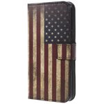 Samsung Galaxy S9 Handy Hülle - Bookcover aus Leder - Amerika Flagge im Retro Look