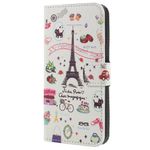 Samsung Galaxy S9 Handy Hülle - Bookcover aus Leder - Eiffelturm und kleine Sujets