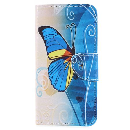 Sony Xperia XZ2 Handyhülle - Bookcover aus Leder - blauer Schmetterling