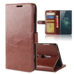 Sony Xperia XZ2 Handy Hülle - Crazy Horse Leder Bookcover - mit Magnetverschluss - braun