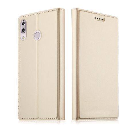 Asus Zenfone 5Z (ZS620KL) Handy Hülle - Case aus Leder - mit Standfunktion - gold