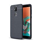 Asus Zenfone 5 Lite (ZC600KL) Handyhülle - TPU Softcase - mit Litchitextur - dunkelblau