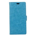 Alcatel 3 Handy Hülle - Crazy Horse Leder Case - mit Standfunktion - blau