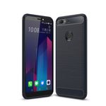 HTC Desire 12 Plus Handyhülle - Carbon Fiber TPU Softcase Series - dunkelblau