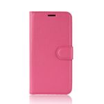 Wiko View Max Handy Hülle - Litchi Leder Bookcover Series - rosa