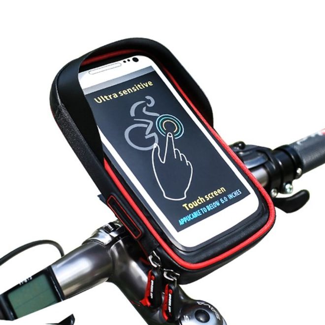 Wheel Up - Nylon Fahrrad Halterung - wasserdicht und touchfähig - mit Mini  Storage Bag - für Handys bis 6 Zoll - schwarz