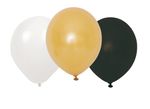 Dekoration Luftballons für Hochzeiten und Geburtstage - 30 Stück – schwarz / weiss / gold
