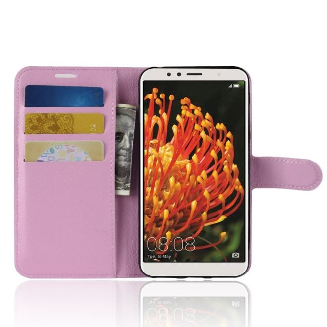 Huawei Y6 (2018) Handy Hülle Litchi Leder Bookcover Series - Main Image