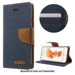 Goospery - Samsung Galaxy A8 Star / A9 Star Hülle - Bookcover - Canvas Diary Series - navy/camel