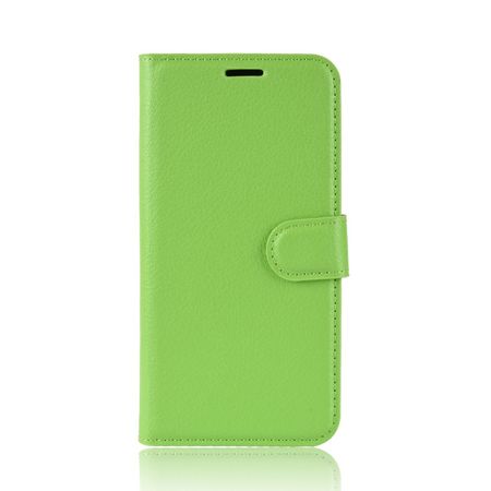 Nokia 5.1 Plus Handy Hülle - Litchi Leder Bookcover Series - grün