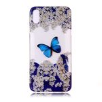 iPhone XS / X Handyhülle - Softcase Image Plastik Series - blauer Schmetterling