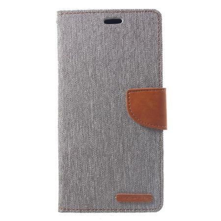 Goospery - iPhone XS Max Hülle - Handy Bookcover - Canvas Diary Series - grau/camel