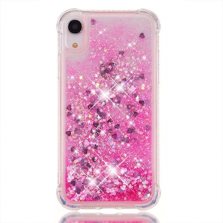 iPhone XR Handy Hülle - Case aus Plastik - mit Glitzermuster - rosa