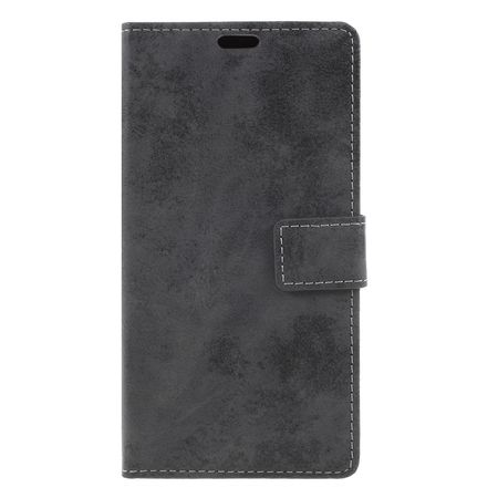 LG Stylo 4 / Q Stylus Handyhülle - Vintage Leder Bookcover Series - grau