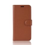 LG Stylo 4 / Q Stylus Handy Hülle - Litchi Leder Bookcover Series - braun