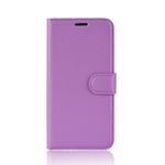 Huawei P Smart+ Handy Hülle - Litchi Leder Bookcover Series - purpur